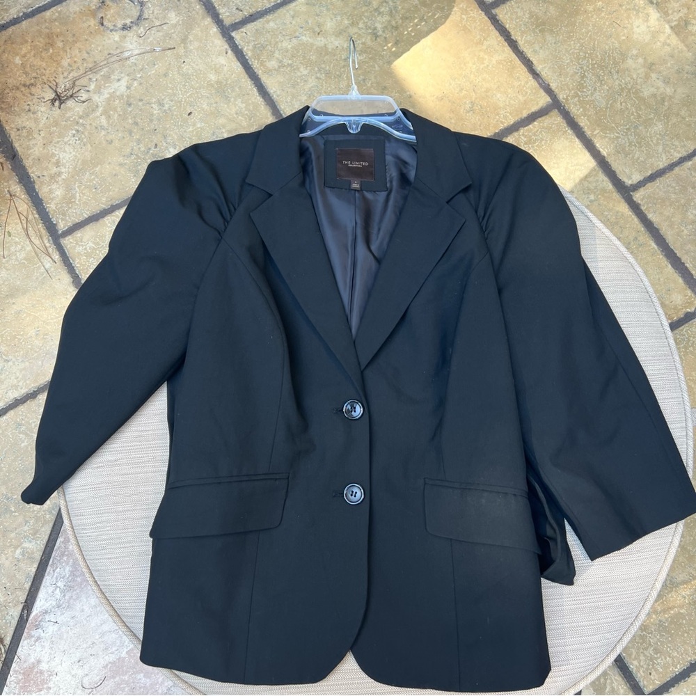The Limited Black Blazer with tie belt, 3/4 sleeves Size 6 Preowned